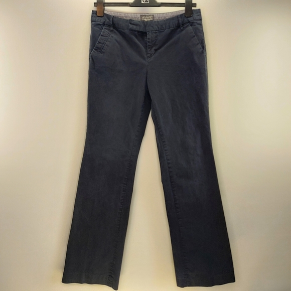 Retro Esprit Navy Blue Low Waist Boot Cut Chinos - Picture 3 of 10